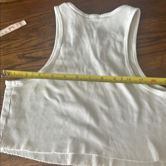 Garage White Ribbed Crop Tank Top - Picture 6 of 7